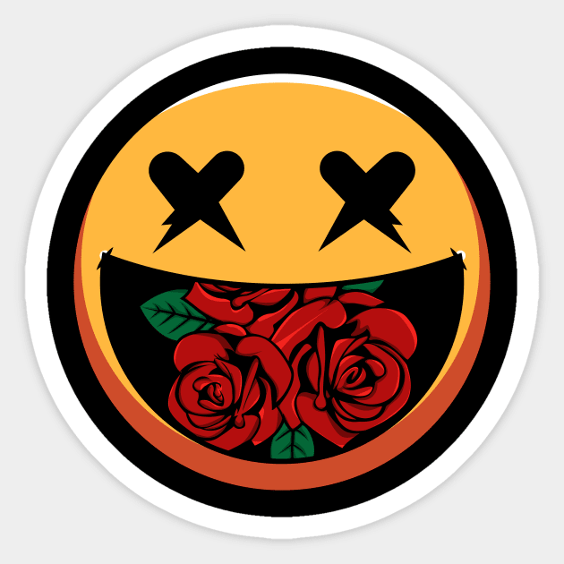 Smile with a rose Sticker by White Name